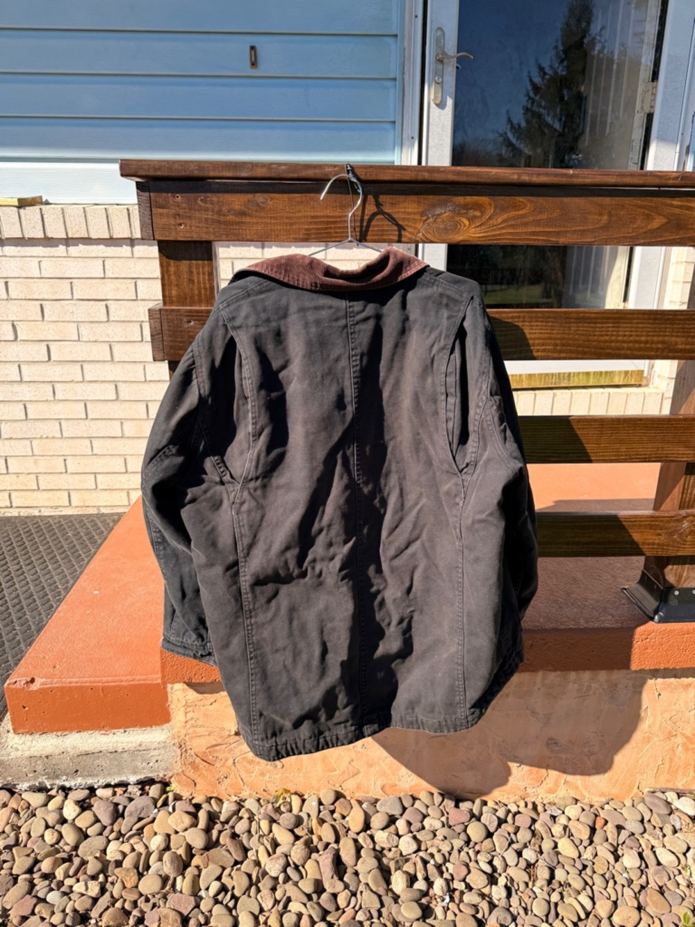 Dickies Black Canvas Work Jacket with Brown Corduroy Collar - Picture 2 of 15